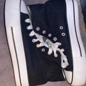 Black and White High-Top Sneakers